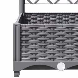 vidaXL Garden Planter with Trellis PP Outdoor Raised Bed Flower Pot Planter - light grey, 120 x 40 x 121.5 cm - Additional view 2