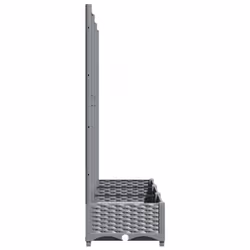 vidaXL Garden Planter with Trellis PP Outdoor Raised Bed Flower Pot Planter - light grey, 120 x 40 x 121.5 cm - Additional view 6