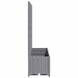vidaXL Garden Planter with Trellis PP Outdoor Raised Bed Flower Pot Planter - light grey, 120 x 40 x 136 cm - Additional view 5