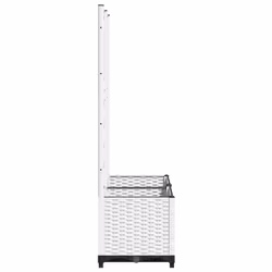 vidaXL Garden Planter with Trellis PP Outdoor Raised Bed Flower Pot Planter - white, 80 x 40 x 136 cm - Additional view 4