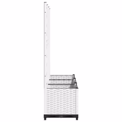 vidaXL Garden Planter with Trellis PP Outdoor Raised Bed Flower Pot Planter - white, 120 x 40 x 136 cm - Additional view 4