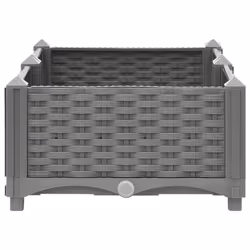 vidaXL Raised Bed Polypropylene Garden Planter Pot Planting Box Flower Pot - light grey, 80 x 40 x 23 cm - Additional view 4