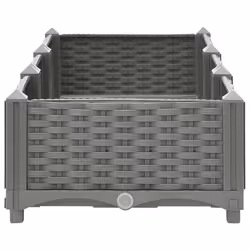 vidaXL Raised Bed Polypropylene Garden Planter Pot Planting Box Flower Pot - light grey, 120 x 40 x 23 cm - Additional view 4