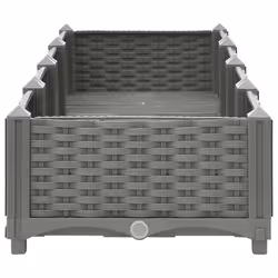 vidaXL Raised Bed Polypropylene Garden Planter Pot Planting Box Flower Pot - light grey, 160 x 40 x 23 cm - Additional view 4