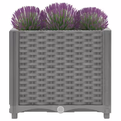 vidaXL Raised Bed Polypropylene Garden Planter Pot Planting Box Flower Pot - light grey, 40 x 40 x 38 cm - Additional view 2