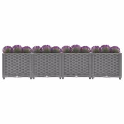 vidaXL Raised Bed Polypropylene Garden Planter Pot Planting Box Flower Pot - light grey, 160 x 40 x 38 cm - Additional view 2