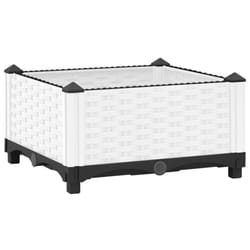 vidaXL Raised Bed Polypropylene Garden Planter Pot Planting Box Flower Pot - white, 40 x 40 x 23 cm