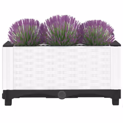 vidaXL Raised Bed Polypropylene Garden Planter Pot Planting Box Flower Pot - white, 40 x 40 x 23 cm