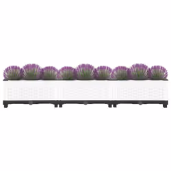 vidaXL Raised Bed Polypropylene Garden Planter Pot Planting Box Flower Pot - white, 120 x 40 x 23 cm - Additional view 8