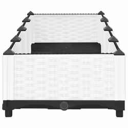 vidaXL Raised Bed Polypropylene Garden Planter Pot Planting Box Flower Pot - white, 160 x 40 x 23 cm - Additional view 4