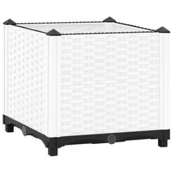 vidaXL Raised Bed Polypropylene Garden Planter Pot Planting Box Flower Pot - white, 40 x 40 x 38 cm