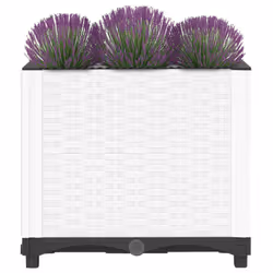 vidaXL Raised Bed Polypropylene Garden Planter Pot Planting Box Flower Pot - white, 40 x 40 x 38 cm