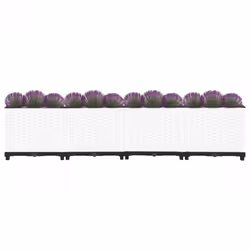 vidaXL Raised Bed Polypropylene Garden Planter Pot Planting Box Flower Pot - white, 160 x 40 x 38 cm - Additional view 2