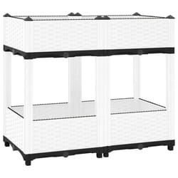 vidaXL Raised Bed Polypropylene Garden Planter Pot Planting Box Flower Pot - white, 80 x 40 x 71 cm