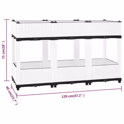 vidaXL Raised Bed Polypropylene Garden Planter Pot Planting Box Flower Pot - 120 x 40 x 71 cm - Additional view 5