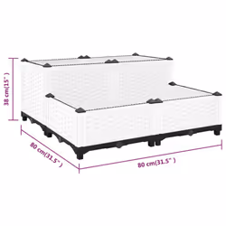 cm) vidaXL Raised Bed Polypropylene Garden Planter Pot Planting Box Flower Pot - 80 x 80 x (23-38 - Additional view 7