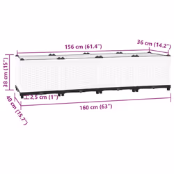 vidaXL Raised Bed Polypropylene Garden Planter Pot Planting Box Flower Pot - 80 x 80 x 38 cm - Additional view 3