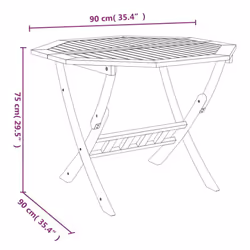 vidaXL Solid Wood Acacia Folding Garden Table Wooden Outdoor Dining Table