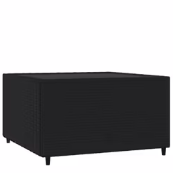 vidaXL Square Garden Coffee Table 50x50x30 cm Poly Rattan Table Multi Colours - black