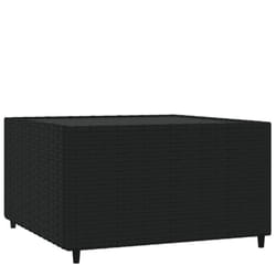 vidaXL Square Garden Coffee Table 50x50x30 cm Poly Rattan Table Multi Colours - black