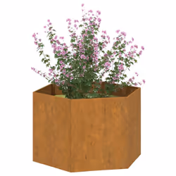vidaXL Planter Garden Raised Bed Outdoor Pot Plant Stand Rusty Corten Steel - 60 x 60 x 45 cm - Additional view 2
