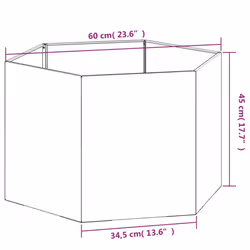 vidaXL Planter Garden Raised Bed Outdoor Pot Plant Stand Rusty Corten Steel - 60 x 60 x 45 cm - Additional view 8