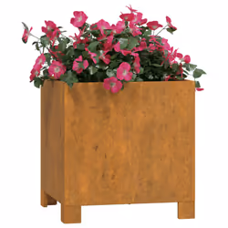 vidaXL Planters Garden Raised Bed Planter Pot with Legs Rusty Corten Steel - 32 x 30 x 33 cm/ 1 pcs - Additional view 3