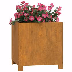 vidaXL Planters Garden Raised Bed Planter Pot with Legs Rusty Corten Steel - 42 x 40 x 43 cm/ 2 pcs - Additional view 2
