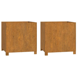 vidaXL Planters Garden Raised Bed Planter Pot with Legs Rusty Corten Steel - 49 x 47 x 50 cm/ 2 pcs