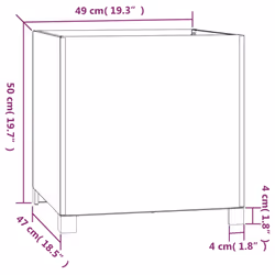 vidaXL Planters Garden Raised Bed Planter Pot with Legs Rusty Corten Steel - 49 x 47 x 50 cm/ 2 pcs - Additional view 9