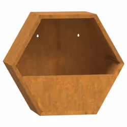 vidaXL Wall Planters Decor Hanging Flower Plant Pot 2 pcs Rusty Corten Steel - 30 x 10 x 25 cm