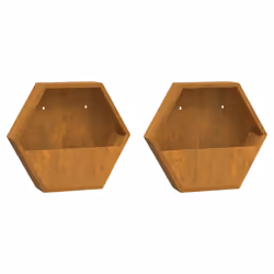vidaXL Wall Planters Decor Hanging Flower Plant Pot 2 pcs Rusty Corten Steel - 46 x 10 x 40 cm