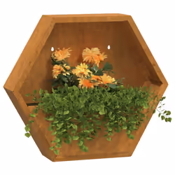 vidaXL Wall Planters Decor Hanging Flower Plant Pot 2 pcs Rusty Corten Steel - 46 x 10 x 40 cm - Additional view 5