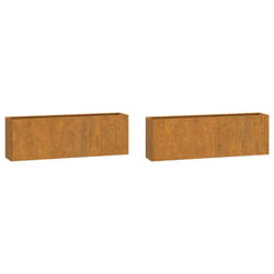 vidaXL Wall Planters Decor Hanging Flower Plant Pot 2 pcs Rusty Corten Steel