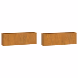 vidaXL Wall Planters Decor Hanging Flower Plant Pot 2 pcs Rusty Corten Steel - Additional view 4
