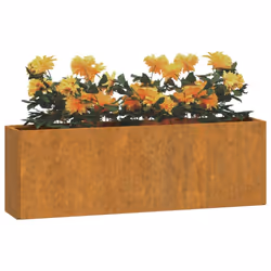 vidaXL Wall Planters Decor Hanging Flower Plant Pot 2 pcs Rusty Corten Steel - Additional view 5