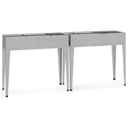 vidaXL 2x Garden Planters Galvanised Steel Patio Raised Bed Outdoor Flower Pot