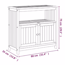 vidaXL Garden Console Table Outdoor Side Table Patio Dining Tea Coffee Table - 80 x 35 x 75 cm