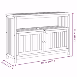 vidaXL Garden Console Table Outdoor Side Table Patio Dining Tea Coffee Table - 110 x 35 x 75 cm - Additional view 3