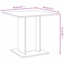 vidaXL Dining Table Kitchen Dinner Table Dining Room Table Engineered Wood - smoked oak - Additional view 6