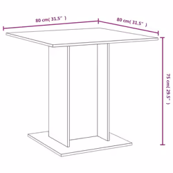 vidaXL Dining Table Kitchen Dinner Table Dining Room Table Engineered Wood - grey sonoma