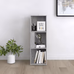 vidaXL Corner Cabinet Rack Standing Shelf Storage Cabinet Engineered Wood - grey sonoma, 33 x 33 x 100 cm - Additional view 2