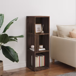 vidaXL Corner Cabinet Rack Standing Shelf Storage Cabinet Engineered Wood - brown oak, 33 x 33 x 100 cm - Additional view 2