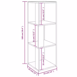 vidaXL Corner Cabinet Rack Standing Shelf Storage Cabinet Engineered Wood - brown oak, 33 x 33 x 100 cm - Additional view 7