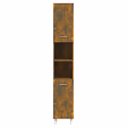 vidaXL Bathroom Cabinet Washroom Cupboard Storage Shelf Rack Engineered Wood - smoked oak - Additional view 5
