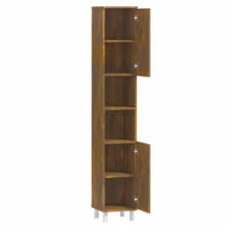 vidaXL Bathroom Cabinet Washroom Cupboard Storage Shelf Rack Engineered Wood - smoked oak - Additional view 7