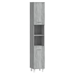 vidaXL Bathroom Cabinet Washroom Cupboard Storage Shelf Rack Engineered Wood - grey sonoma