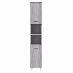 vidaXL Bathroom Cabinet Washroom Cupboard Storage Shelf Rack Engineered Wood - grey sonoma - Additional view 5