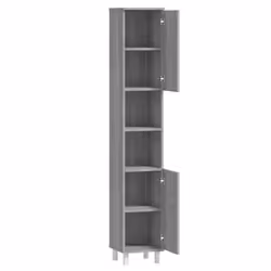 vidaXL Bathroom Cabinet Washroom Cupboard Storage Shelf Rack Engineered Wood - grey sonoma - Additional view 7