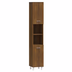 vidaXL Bathroom Cabinet Washroom Cupboard Storage Shelf Rack Engineered Wood - brown oak
